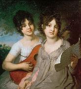 Vladimir Borovikovsky Portrait of the Sisters Princess Anna Gavriilovna Gagarina and Princess Varvara Gavriilovna Gagarina oil on canvas